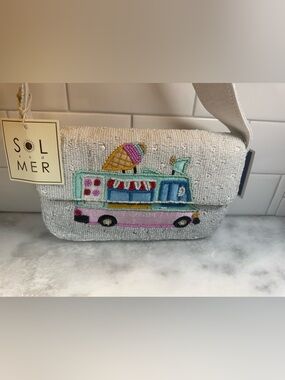 NEW RELEAE Sol & Mer Ice Cream Truck Themed Beaded Shoulder Bag NWT